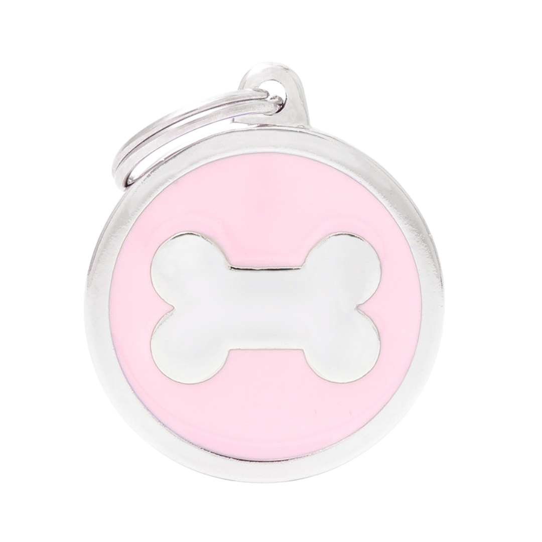 MY FAMILY DIJE CIRCULO GRANDE FONDO ROSA CON HUESO